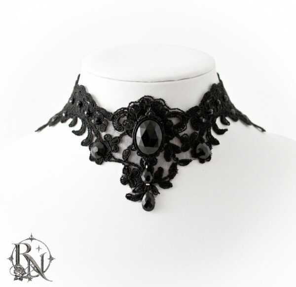 Dark elegant lace choker-Divina Obscura choker