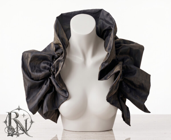 Black taffeta shrug/bolero