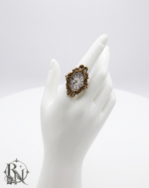 Bronze steampunk ornate decorative clock ring