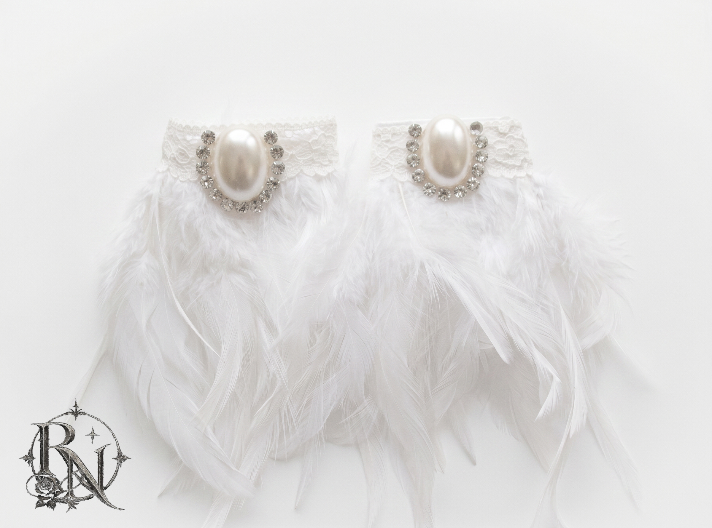 The White Swan feather gothic fantasy cuffs - Image 2
