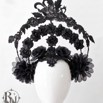 Haute gothic flower headband-Lilith gothic headpiece