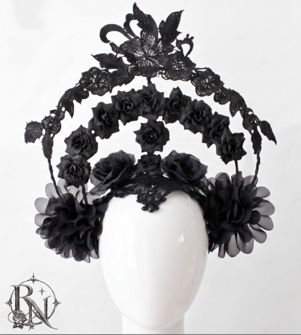 Haute gothic flower headband-Lilith gothic headpiece
