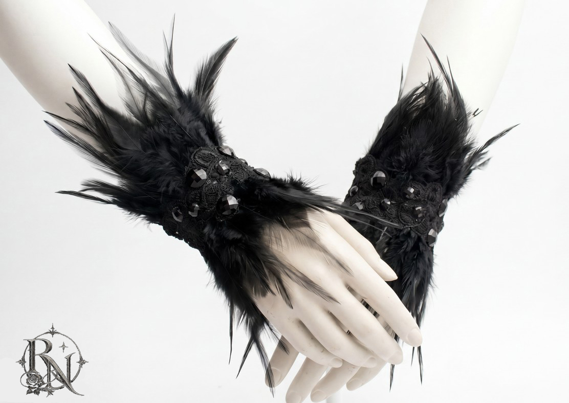 The Black Swan Feather Cuffs