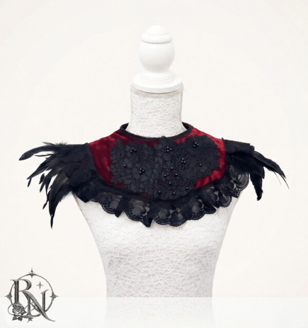 Gothic vampire feather velvet collar-Bloodlust collar