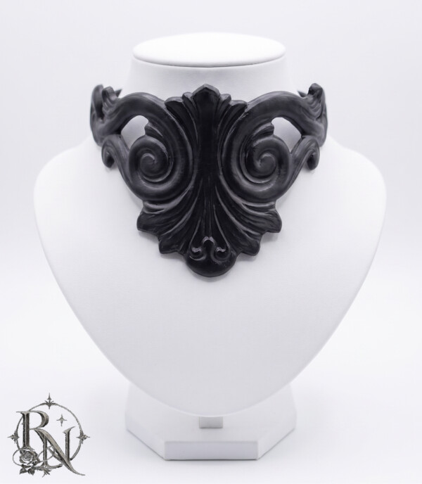 Baroque gothic ornament latex choker