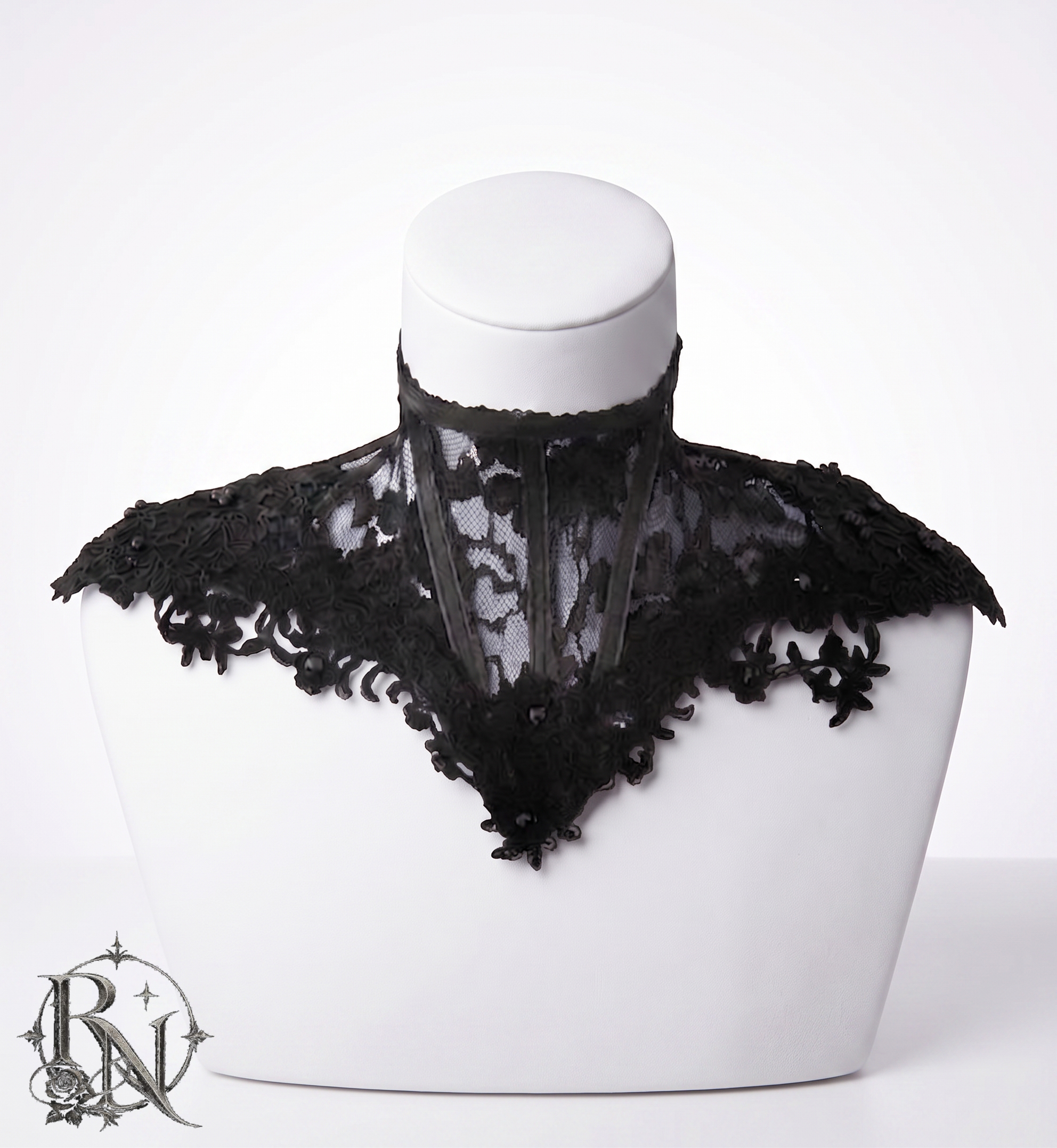 Black elegant lace gothic neck corset - Image 2