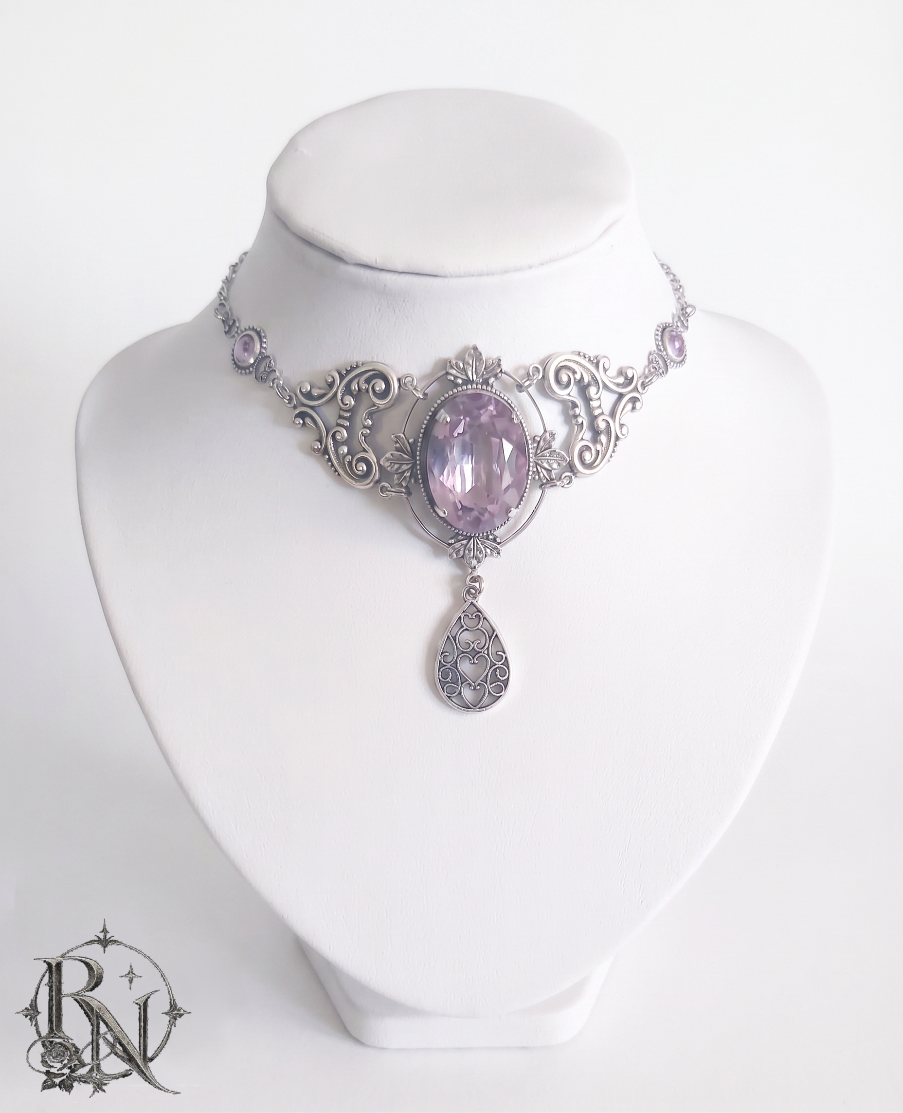 Dream fairy silver metal choker with gem - Image 2