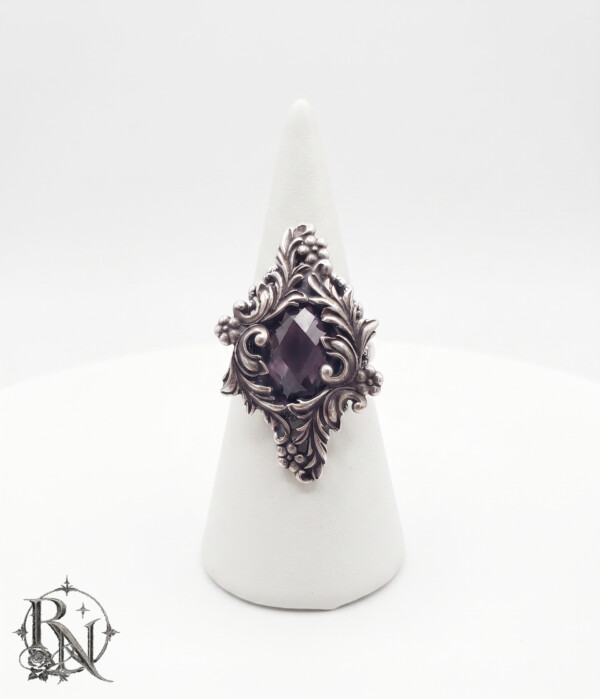 Victorian gothic ring with gem-Mariella ring